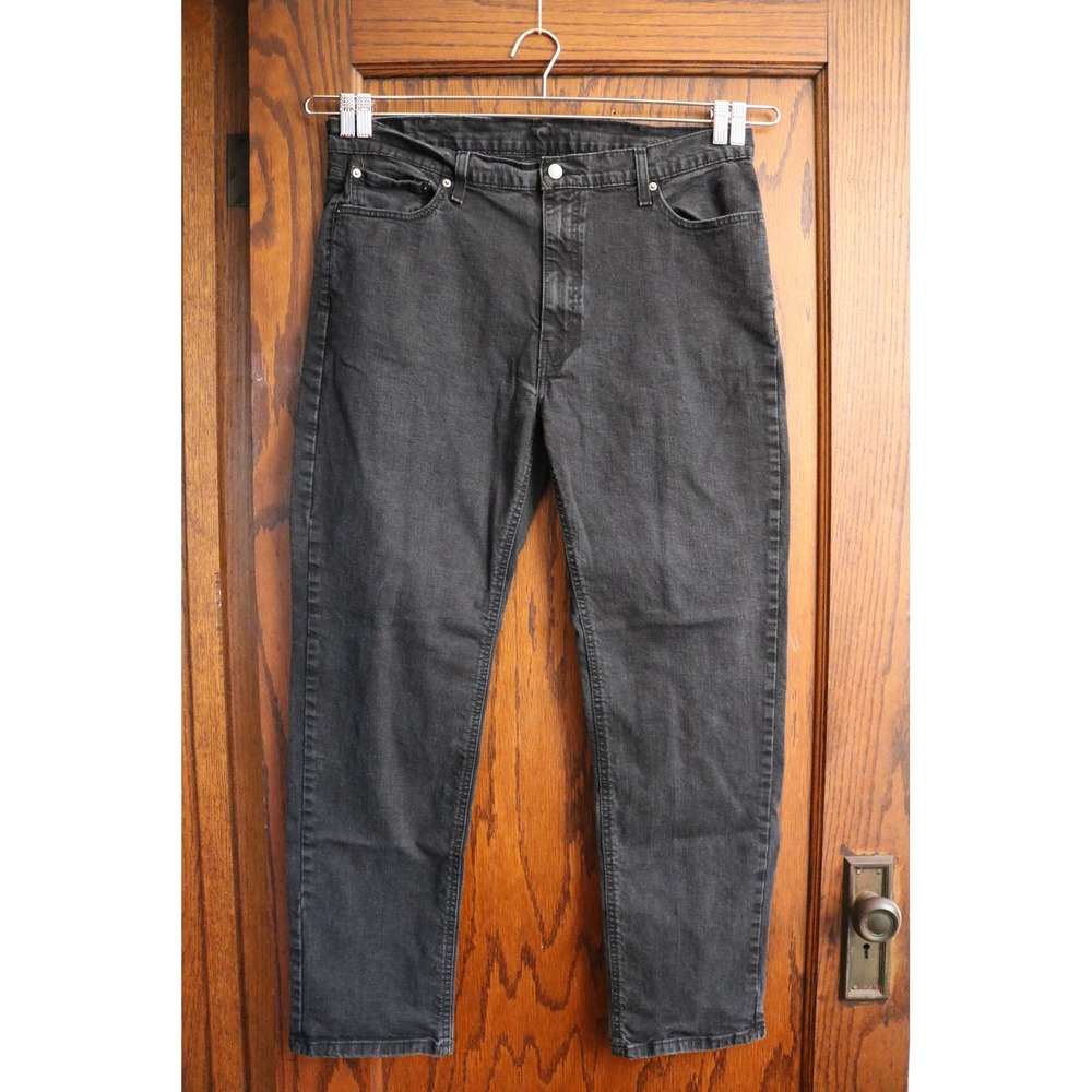 LEVIS 541 Jeans Mens 38x31 Black Athletic Taper Faded Denim Pants Classic Rugged